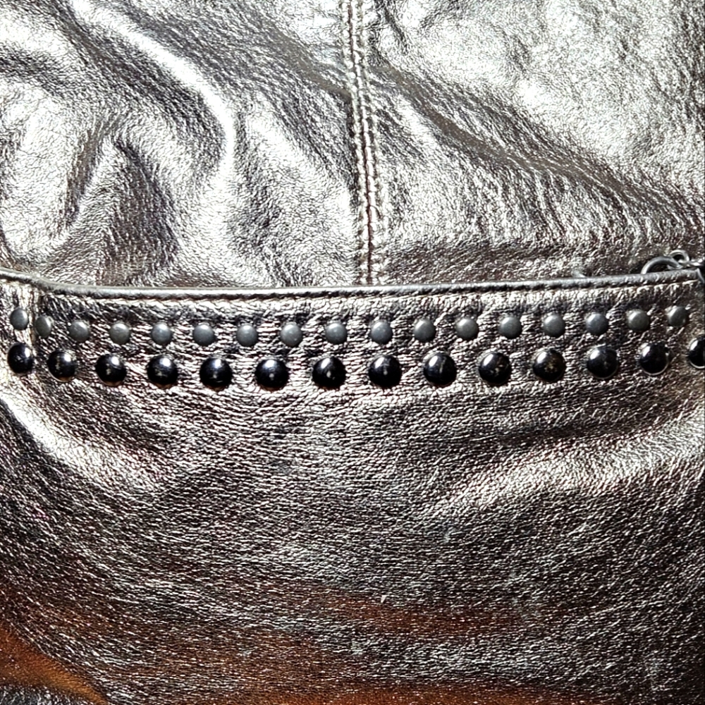 The SAK pewter leather crossbody